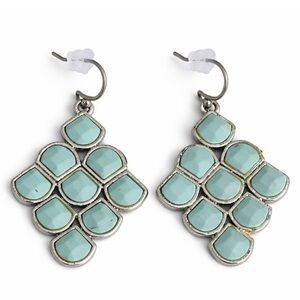 Sterling Silver and Turquoise Geometric Dangle Earrings